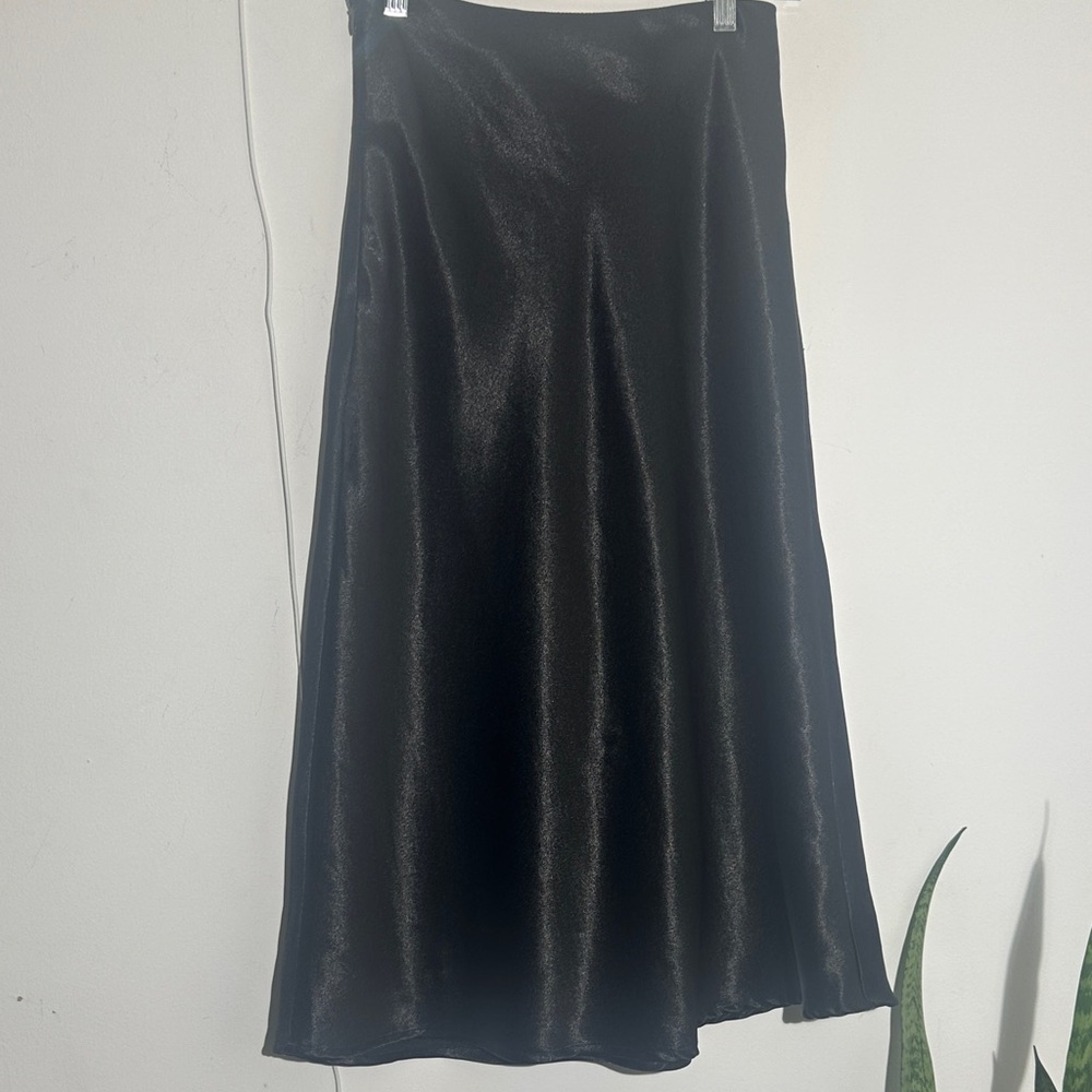 SHEIN Glossy Black A-Line Skirt